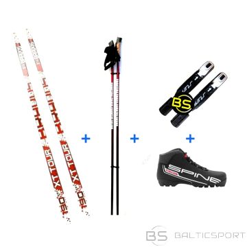 Distanču slēpes + zābaki + nūjas alumīnija+ stirpinājumi - slēpošanas komplekts SR