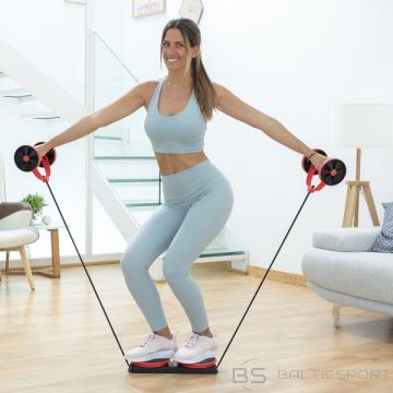 Multifunkcionāls trenažieris, vēdera preses trenažieris, visa ķermeņa trenažieris ABDOMINAL ROLLER WITH ROTATING DISCS