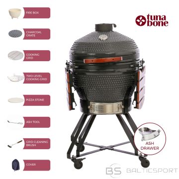 Kamado keramiskais grils / TunaBone Kamado Pro 24'' grill Size L, Dark grey