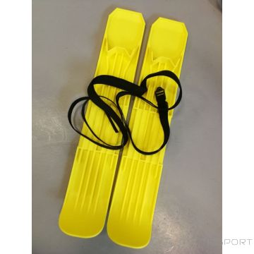 Junior min iplastmasas Slēpes ar stiprinājumiem - uzvelkamas uz apaviem 56cm/ plastic skiis