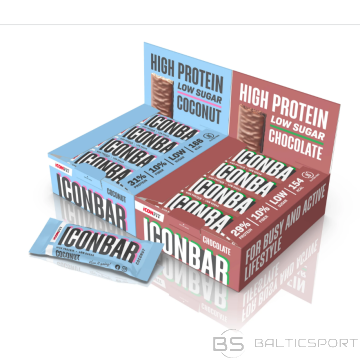 ICONBAR Kokosriekstu, Vaniļas vai Šokolādes Proteīna batoniņš 45g ICONFIT kaste 12 x 45g 