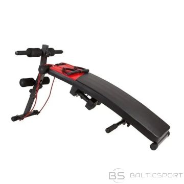 Universāls Izliekts Treniņu sols SB029 125cm51cm x 101cm ar boksa maisu, espanderiem un hantelēm