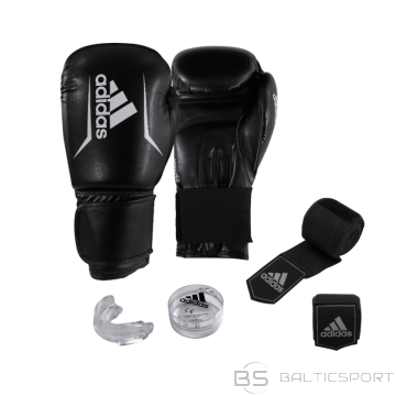 Boksa cimdi komplekts + saites + zobu kapas Adidas 12 unces (piemēroti sparingam)