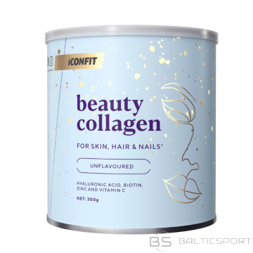 ICONFIT Beauty Collagen kolagēns ar Hialuronskābi, E vitamīnu, biotīnu (300g) ādai, matiem, nagiem-Bez garšas
