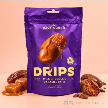 Dave&Jon’s DRIPS žāvētas dateles ar karameli un piena šokolādi 100g