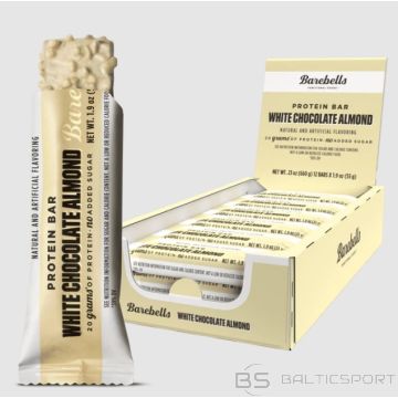 Barebells Proteīna batoniņš ( 12x 55g ) KASTE (12gab)-BALTĀ ŠOKOLĀDE UN MANDELES