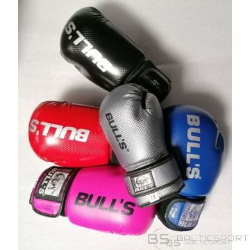 Bulls boksa cimdi no mākslīgās ādas BULLS-  4oz-14oz - sarkans, zils, melns