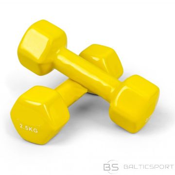 Aerobikas hanteles 2gab x 2,5kg ar vinila pārklājumu
