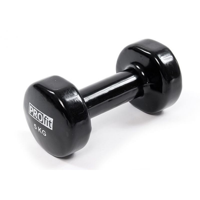Inny PROFIT vinila hanteles 5kg melnas