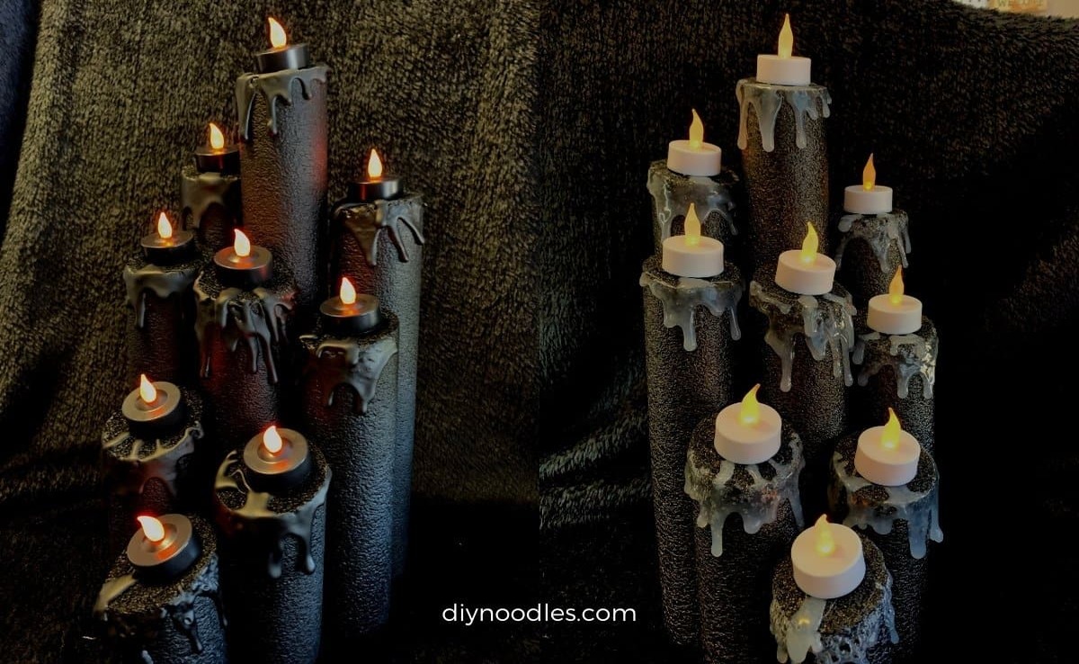 Easy DIY Pool noodle Halloween candles