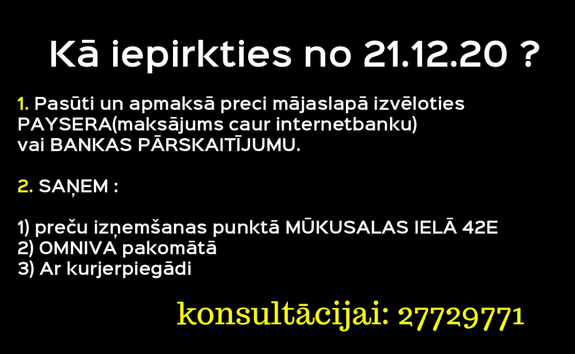 Kā iepirkties no 21.12.2020